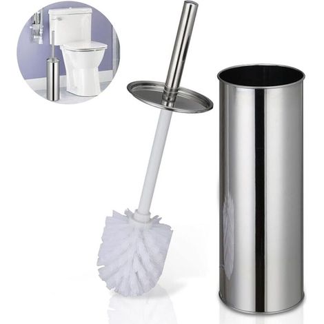Zolginah Toilettenbürste, Edelstahl-toilettenbürste Mit Spritzschutz, Behälter Und Halterungen Zur Reinigung Von Badezimmern Und Toiletten
