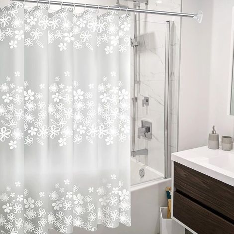Zolginah Duschvorhang, 200 X 200 Cm, Badezimmer-duschvorhang Mit 14 Hakenringen, Schimmelresistent, Antibakteriell, Wasserdicht, Waschbar, Für Badewanne Und Badezimmer