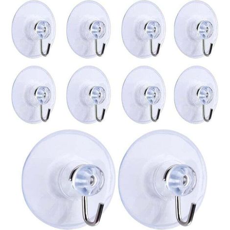 Set Mit 10 Saugnapfhaken, Transparenten Abnehmbaren Wandhaken, Aufhänger Für Bad, Küche, Dusche, Wandhaken Für Handtücher, Aufhänger, Zubehör (45 Mm)