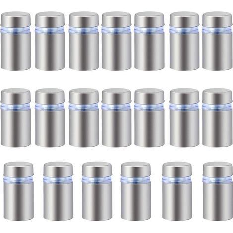 Zolginah 8-teiliges Set Schraubabstandshalter Für Werbeglas, Edelstahlabstandshalter, Glasabstandshalter Und Acrylglashalterungen, Inklusive Stifte Und Schrauben (12 X 25 Mm)