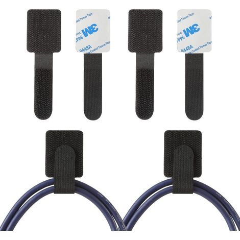 Zolginah 30 Stück Selbstklebende Kabelbinder Mit Klettverschluss, Wiederverwendbare Und Verstellbare Kabelklemmen, Multifunktionale Nylon-kabelbinder Für Büro, Küche, Fahrrad, Kabelmanagement – Schwar