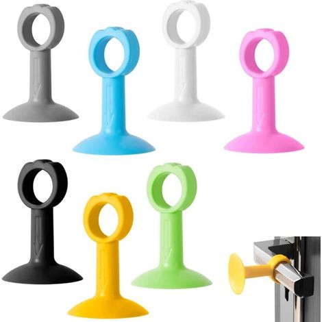 Lntyq 14 Silikon-türgriff-antikollisionspads Zum Schutz Der Wand. Saugnapf-türgriffpuffer Mit Geräuschlosem Anschlag (7 Farben)