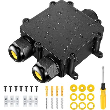 Zolginah Ip68 Wasserdichte Anschlussdose, 3-wege-kabelverbinder Für Kabel Mit 4–14 Mm Durchmesser, Außenanschlussdose, Anschlussdose Für Elektrische Außenbeleuchtung