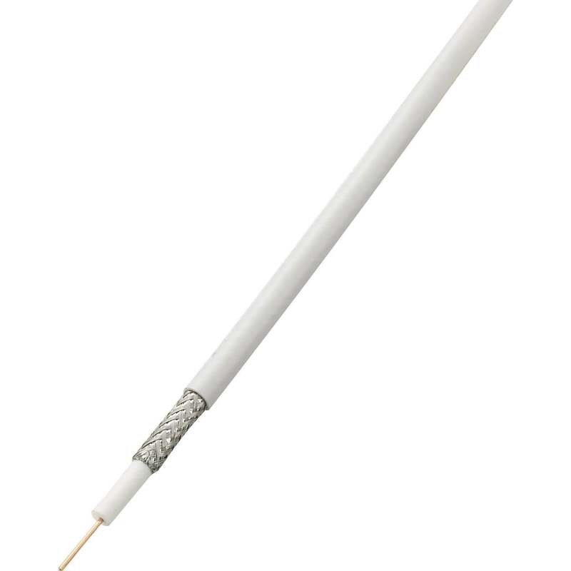 [gebraucht] B-ware Tru Components Koaxialkabel Rg6 /u 75 Ohm Doppelt Geschirmt 100 M Weiß 85 Db