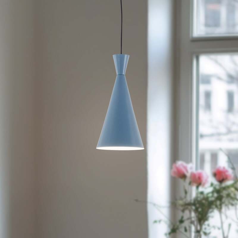 [neuwertig] B-ware Hängeleuchte Tom Pendelleuchte Metall Hellblau Leuchte Lampe E27 Led Tisch Theke