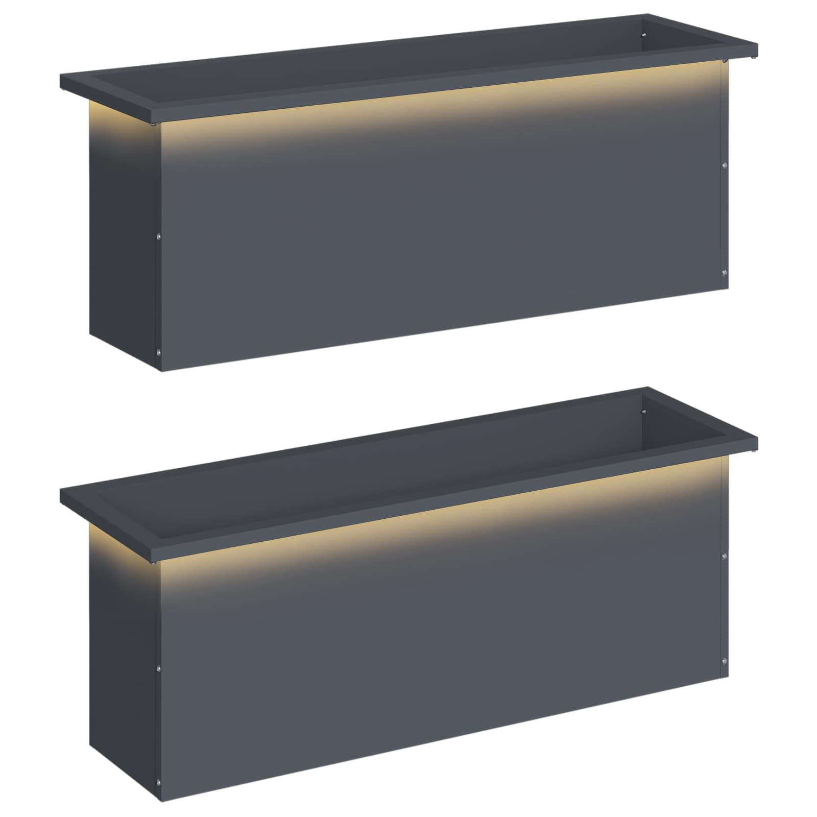 Garten-pflanzkübel Mit Led 2 Stk. Antrazit 30 × 100 × 30 Cm Vidaxl