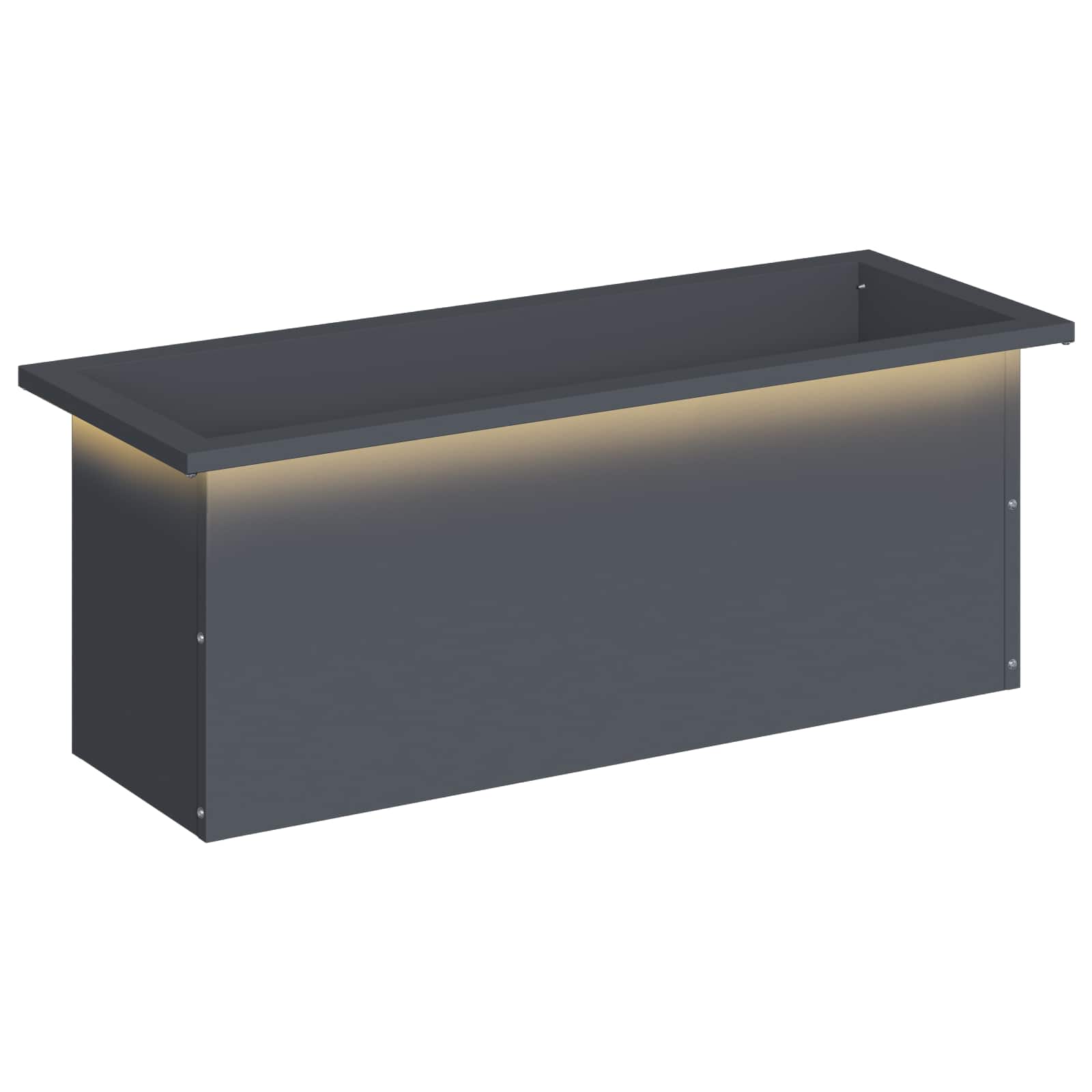 Garten-pflanzkübel Mit Led Antrazit 30 X 80 X 30 Cm Stahl Vidaxl