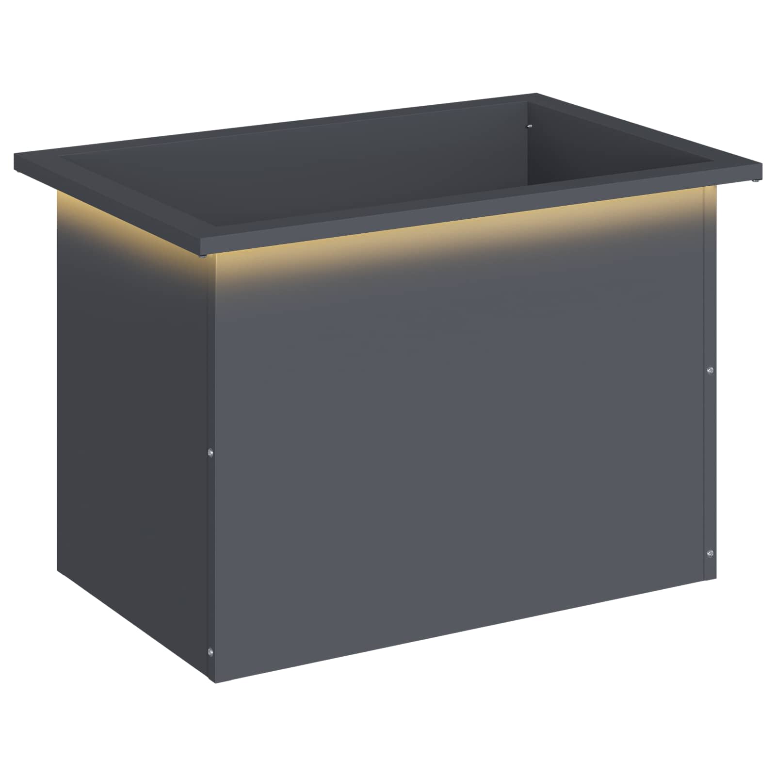 Garten-pflanzkübel Mit Led Antrazit 40 × 60 × 40 Cm Stahl Vidaxl