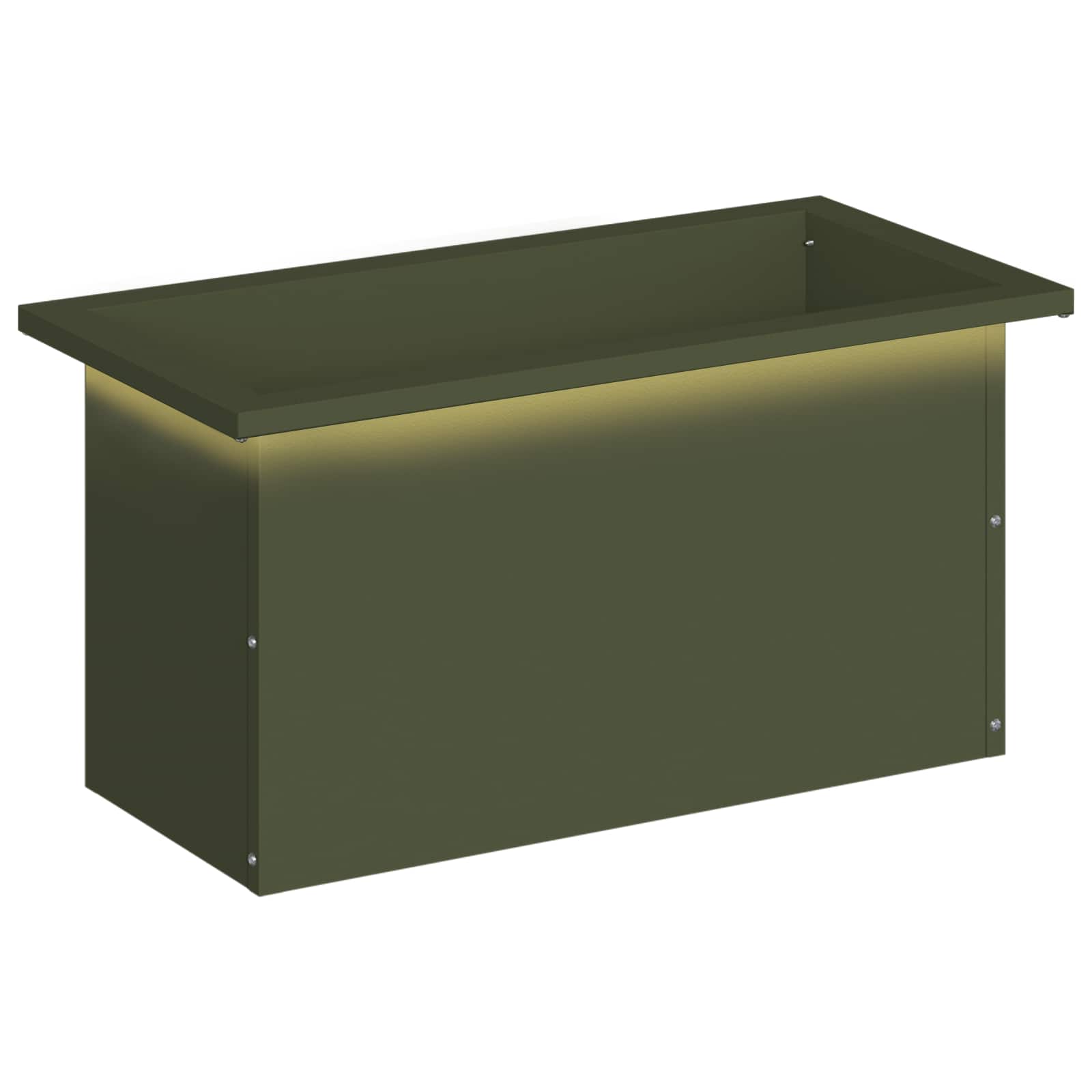 Garten-pflanzkübel Mit Led Olivgrün 30 × 60 × 30 Cm Stahl Vidaxl