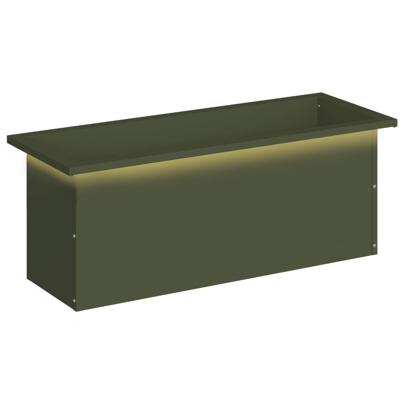 Garten-pflanzkübel Mit Led Olivgrün 30 X 80 X 30 Cm Stahl Vidaxl