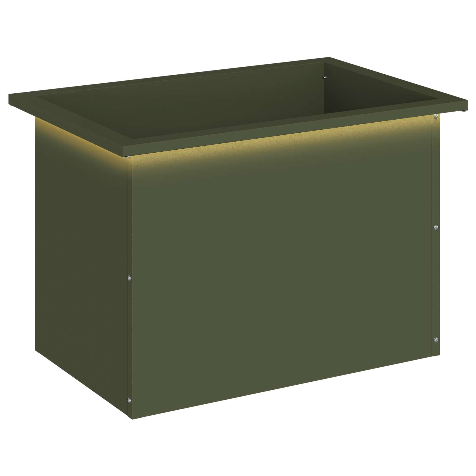 Garten-pflanzkübel Mit Led Olivgrün 40 × 60 × 40 Cm Stahl Vidaxl