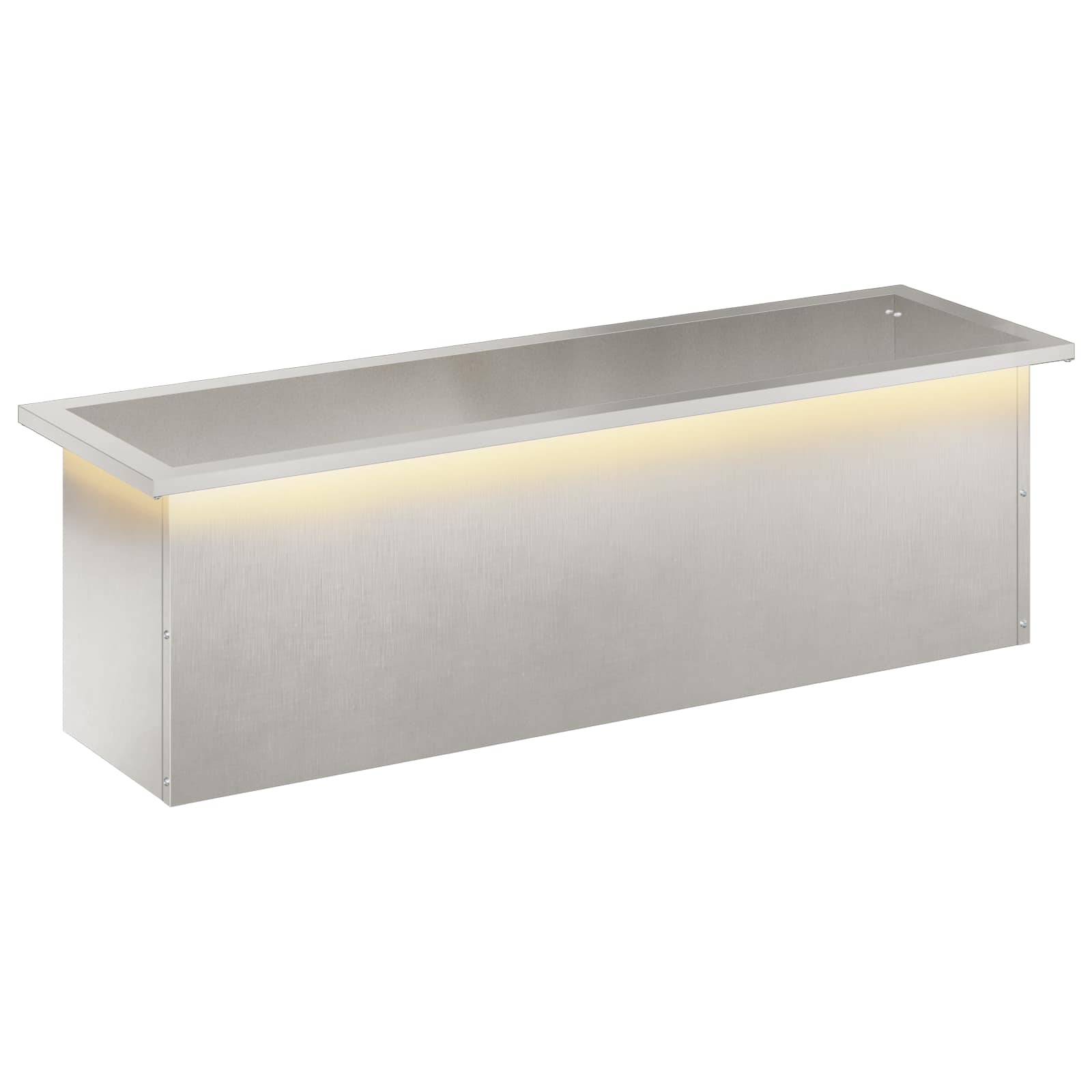 Garten-pflanzkübel Mit Led Silber 30 × 100 × 30 Cm Edelstahl Vidaxl