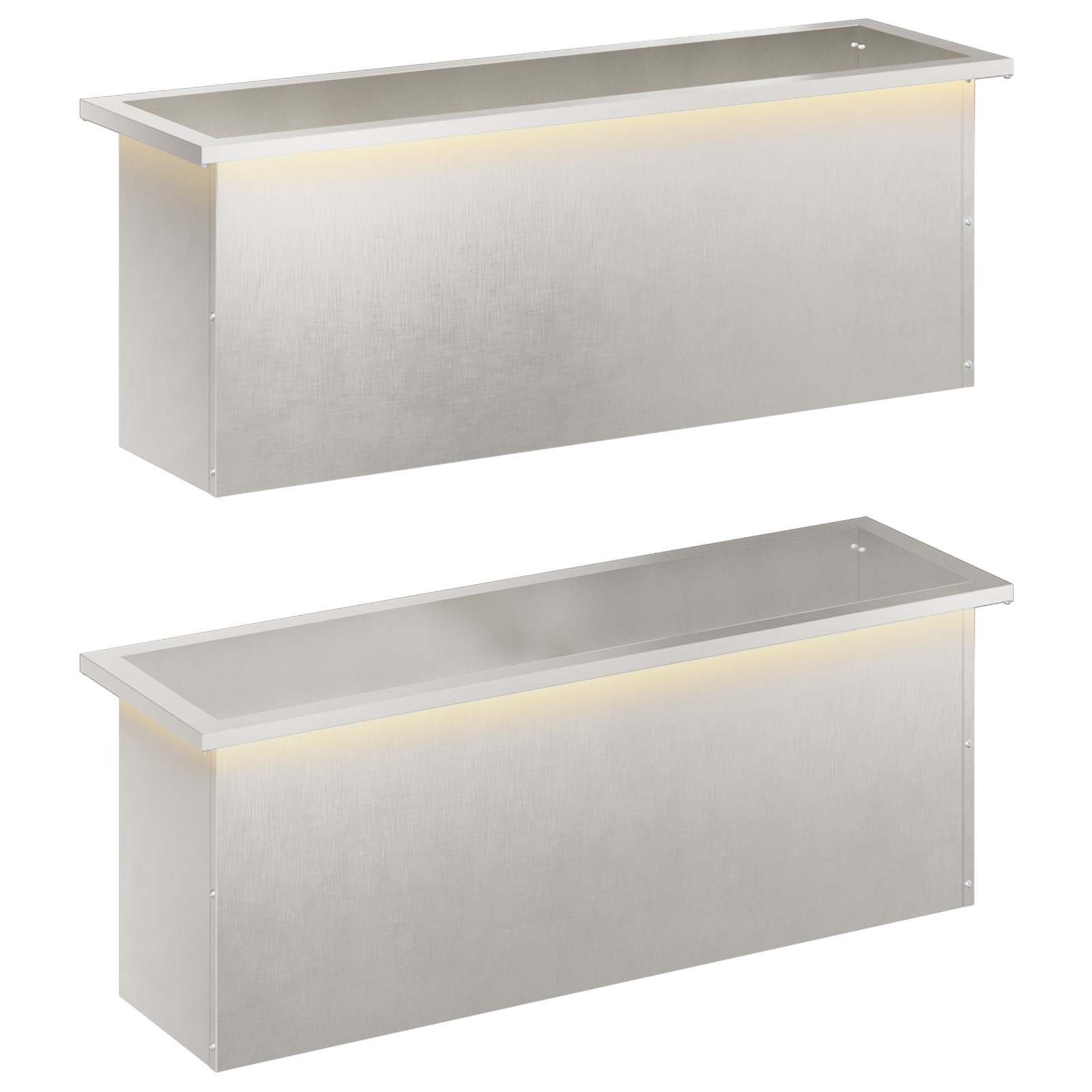 Garten-pflanzkübel Mit Led 2 Stk. Silber 30 × 100 × 30 Cm Vidaxl