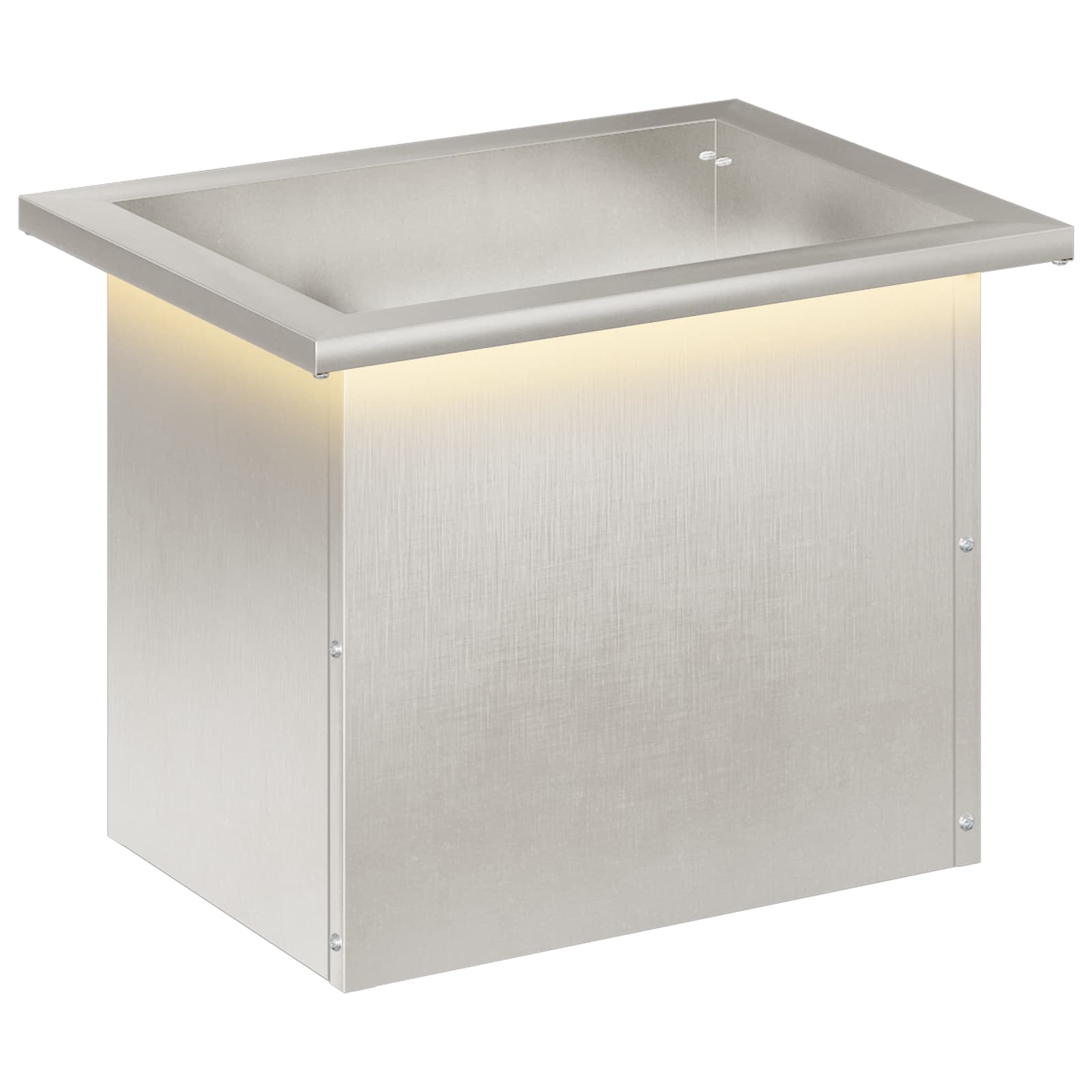 Garten-pflanzkübel Mit Led Silber 30 × 40 × 30 Cm Edelstahl Vidaxl