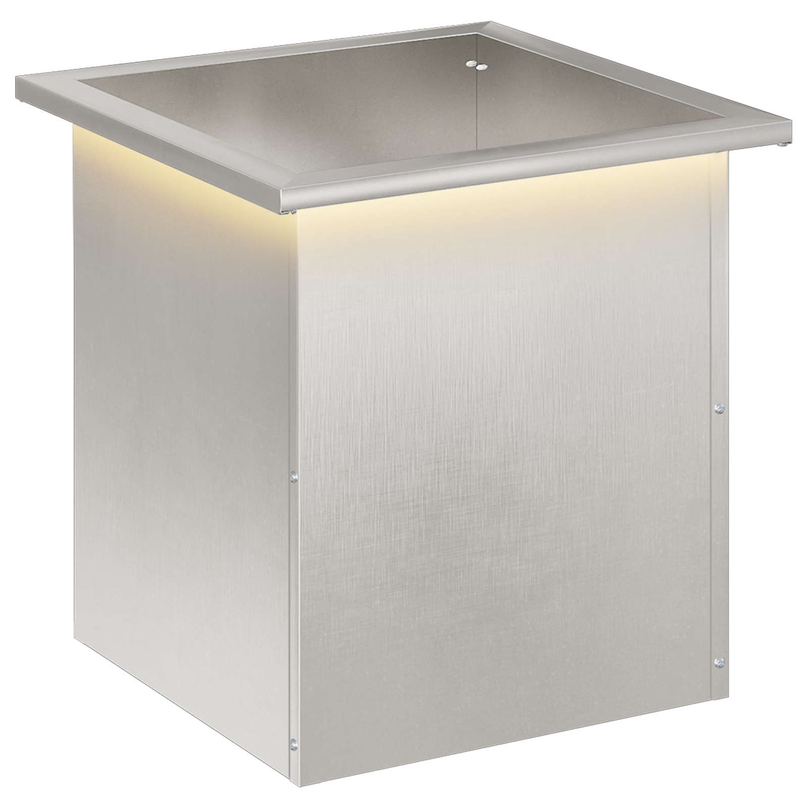 Garten-pflanzkübel Mit Led Silber 40 X 40 X 40 Cm Edelstahl Vidaxl