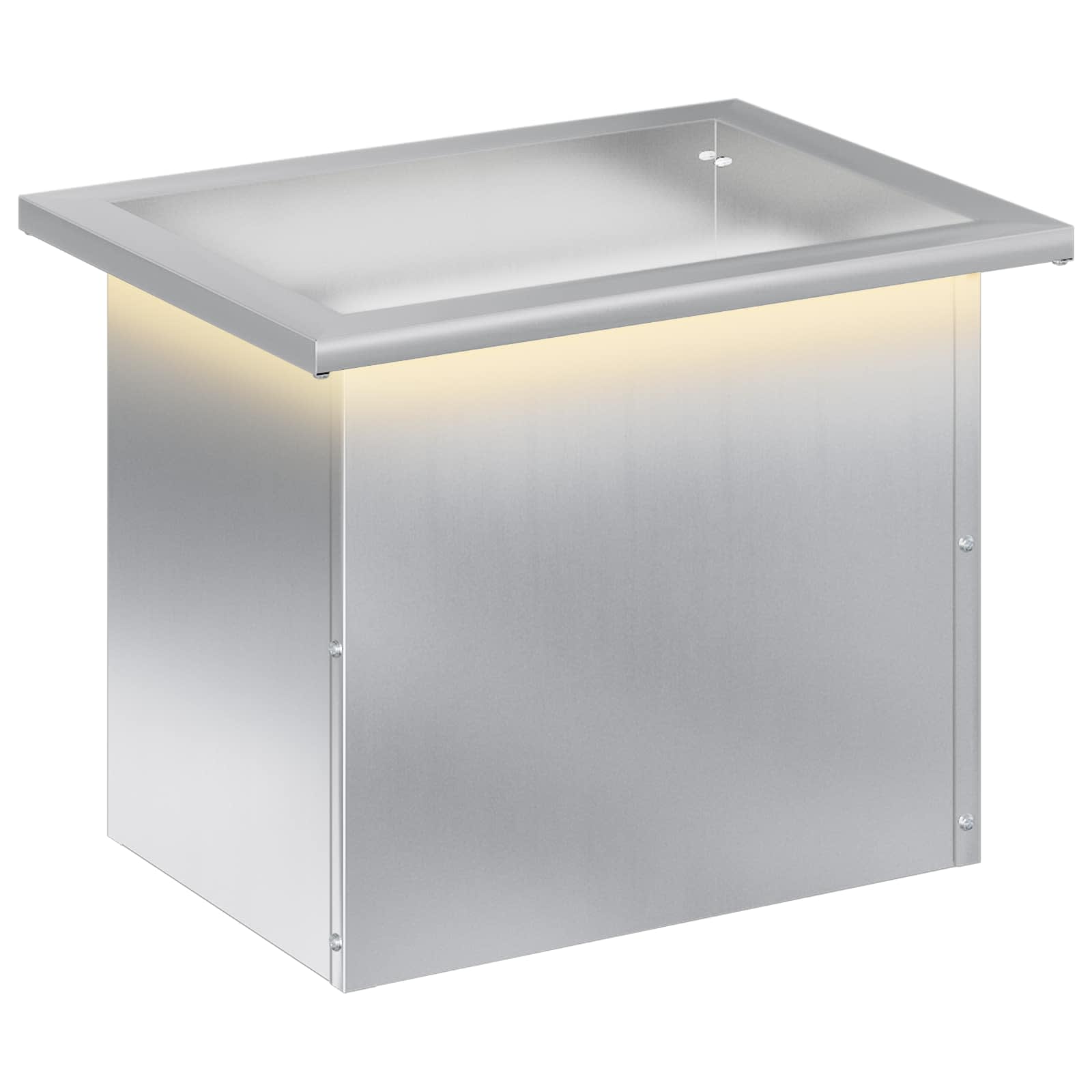 Garten-pflanzkübel Mit Led Silber 30 × 40 × 30 Cm Vidaxl
