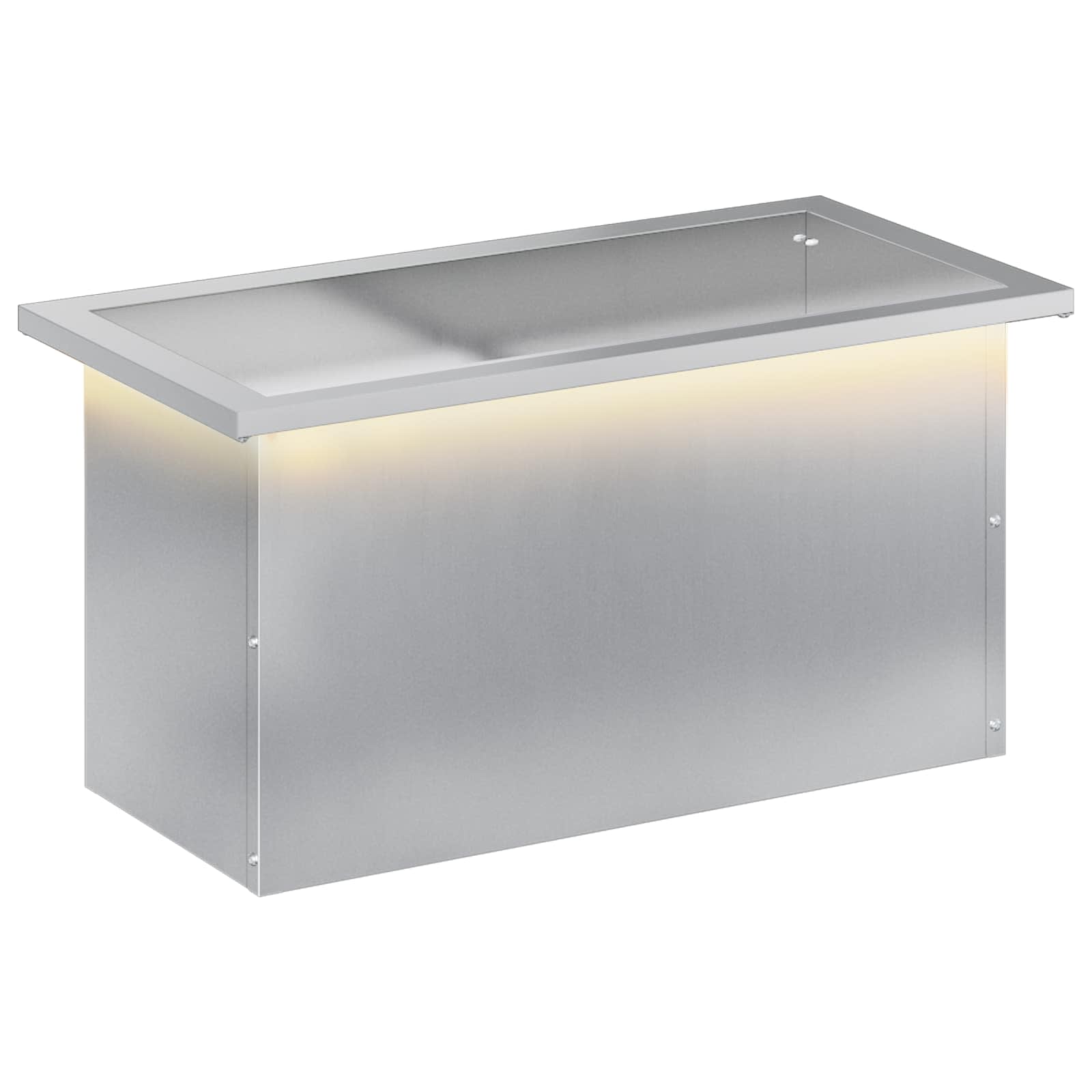 Garten-pflanzkübel Mit Led Silber 30 × 60 × 30 Cm Vidaxl