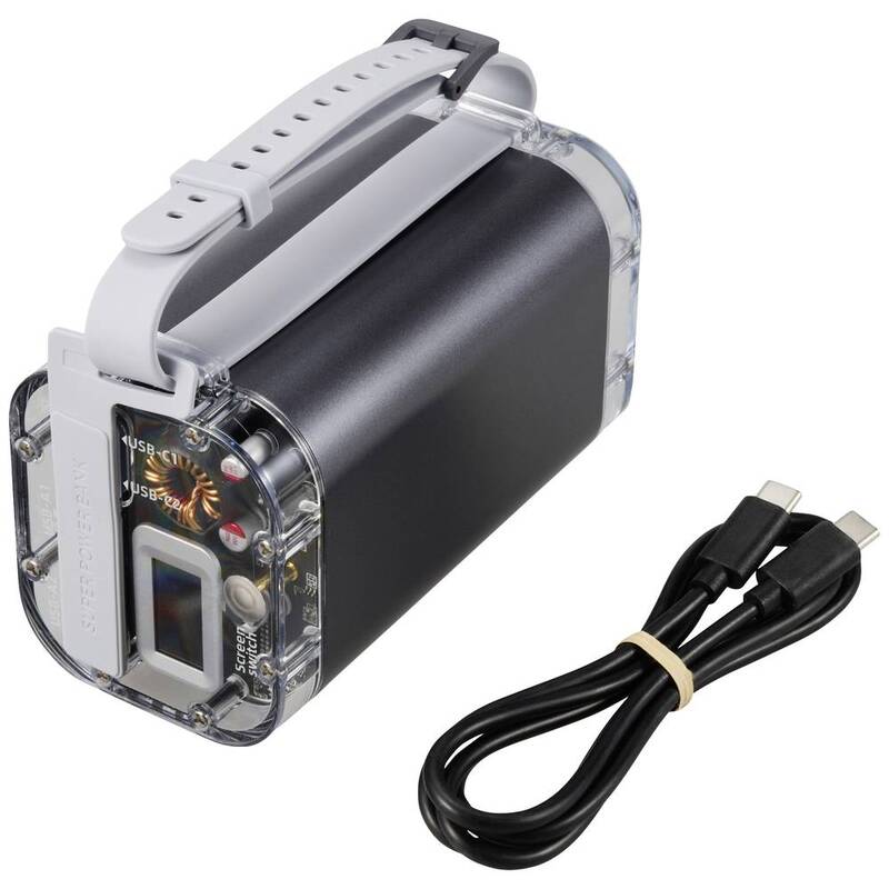 [neuwertig] B-ware Voltcraft Powerbank Akku Ladegerät Led Taschenlampe Grau Outdoor 40000 Mah Ip67