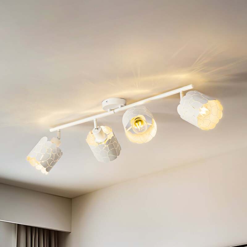 [gebraucht] B-ware Lindby Deckenleuchte Aralena Led Lampe 4-flammig Dimmbar Weiß 97x12cm
