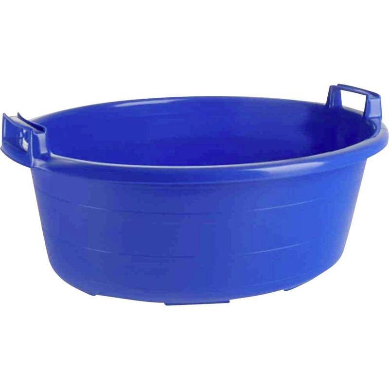 [gebraucht] B-ware Lockweiler Kunststoffwanne Wanne Oval 65 Cm 40 L Blau Hochstehende Griffe