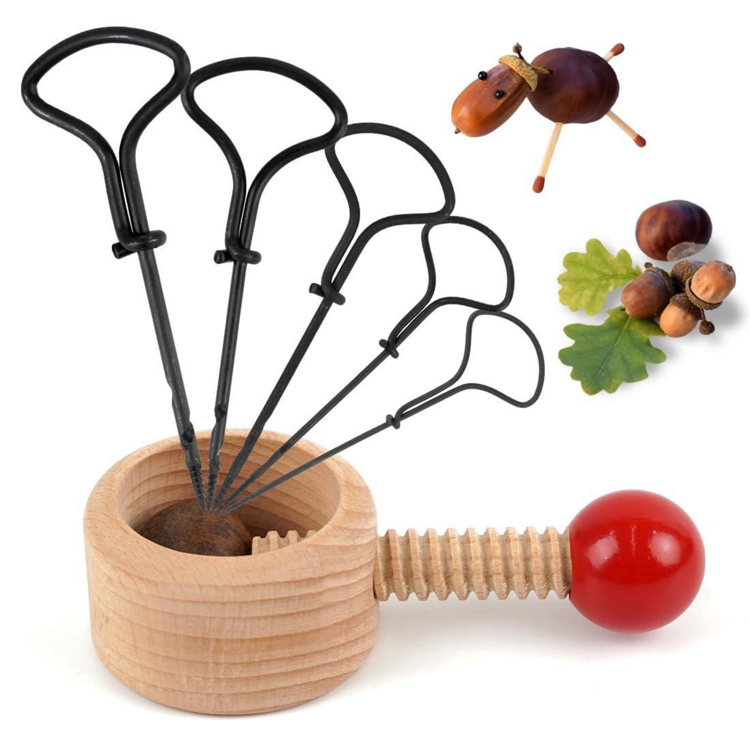 Bastelset Kastanienbohrer Mit Halter 5 Größen 1,5-5 Mm Für Kinder