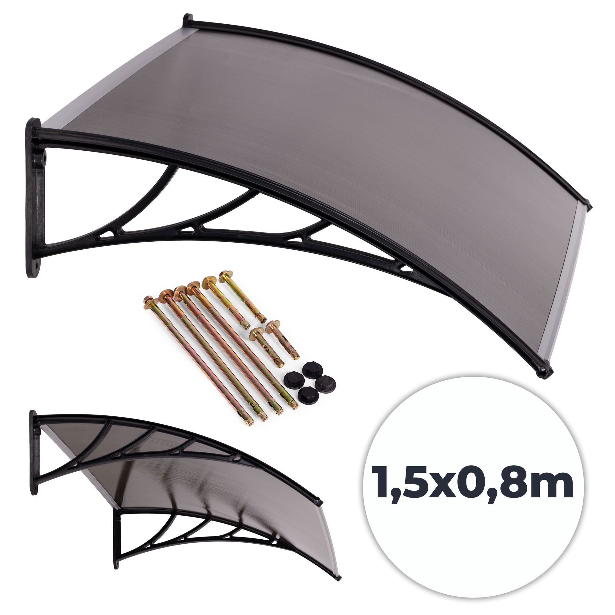 Eingangstür-vordach 150x80 Cm Polycarbonat-abdeckung