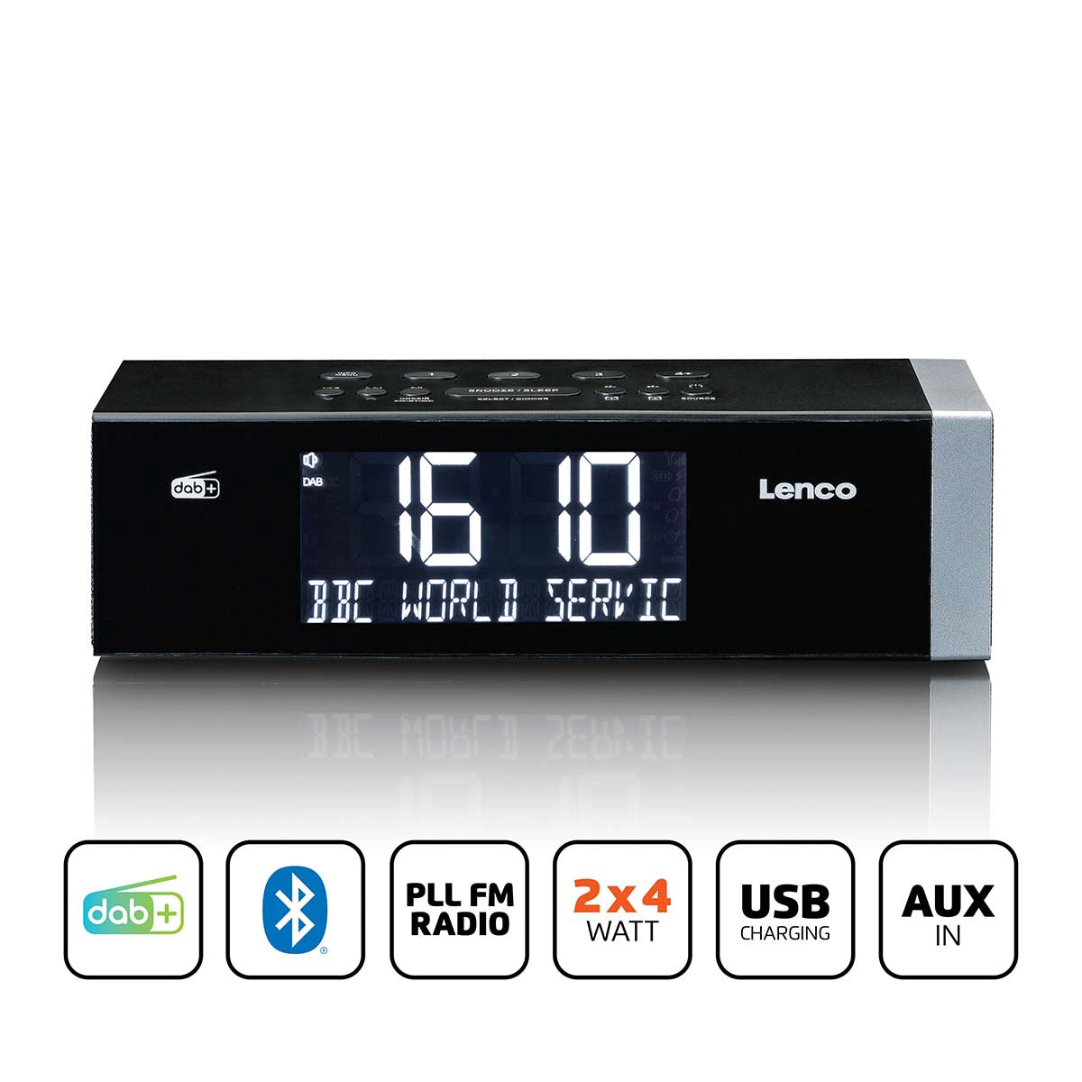 Dab+ Fm Bluetooth-radiowecker Mit Usb-ladefunktion