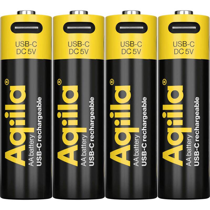 [neuwertig] B-ware Aqiila Aa Usb-c Akku Li-ion 2000 Mah 1,5 V Wiederaufladbar Energiequelle 4 Stück