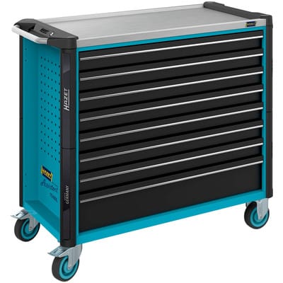 Werkstattwagen Assistent, Schubladen, flach: 7 x 81 x 870 x 398 mm, Schubladen, hoch: 1 x 166 x 870 x 398 mm, Art.Nr. 179NXXL-8 - Hazet