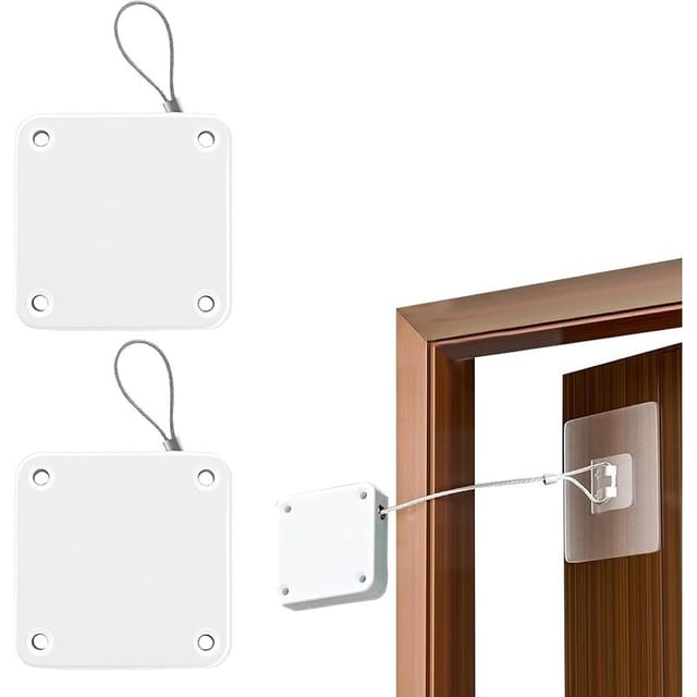 Set Mit 2 Automatischen Türschließern, Kein Bohren Erforderlich, Mit 1000 G Zugschnur, Für Schlafzimmertüren, Gartentore Und Innentüren