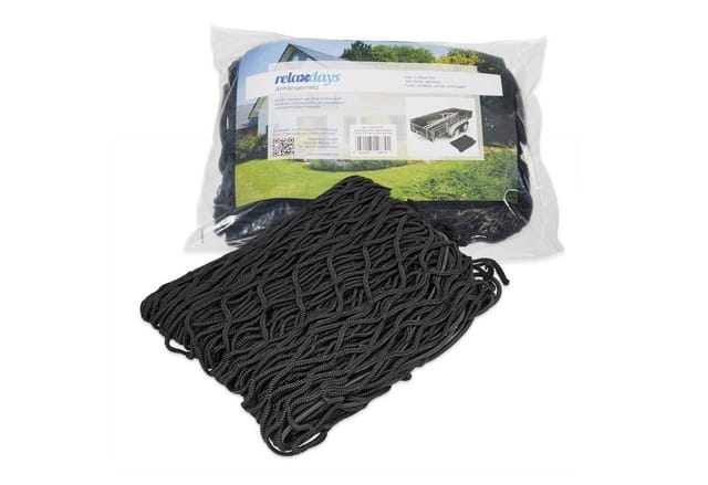 Relaxdays - Anhängernetz, Gepäcknetz, dehnbar bis 3x2 Meter, schwarz