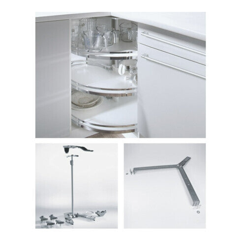 [gebraucht] B-ware Hettich Küchenunterschrank Eckschrankdrehbeschlag Revo 90° 800mm Silber Stahl