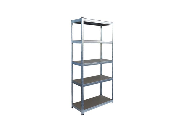Relaxdays Schwerlastregal, 5 Ebenen, HBT: 180 x 60 x 30 cm, bis 875 kg, Keller & Garage, Lagerregal, Stahl, silber