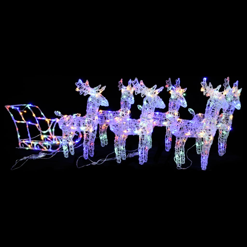 Rentiere Schlitten Weihnachtsdekoration 320 Leds Acryl Vidaxl