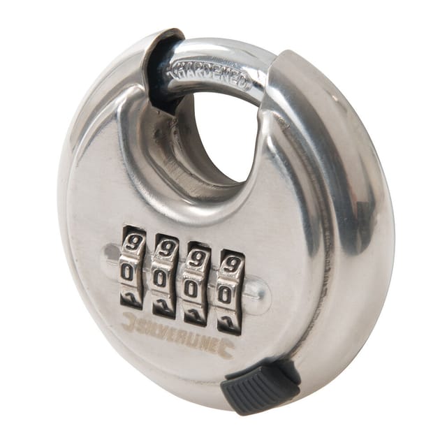 Silverline - Vorhänge-Rundschloss aus Edelstahl mit vierstelliger Ziffernkombination 70 mm