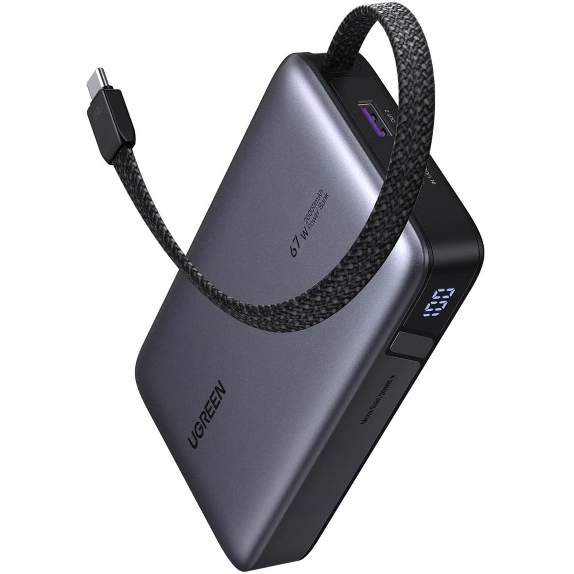 Nexode Power Bank 20000mAh 67W mit USB-C Kabel, Powerbank