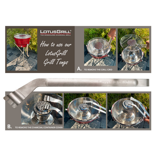 LotusGrill Zubehör, Grillzange, BxHxL: 340 x 200 x 130 mm - silberfarben Bild 3