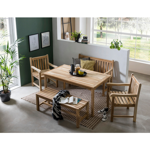 Möbilia Gartenbank, Holz, 3-Sitzer, BxHxT: 150 x 45 x cm - beige Bild 2