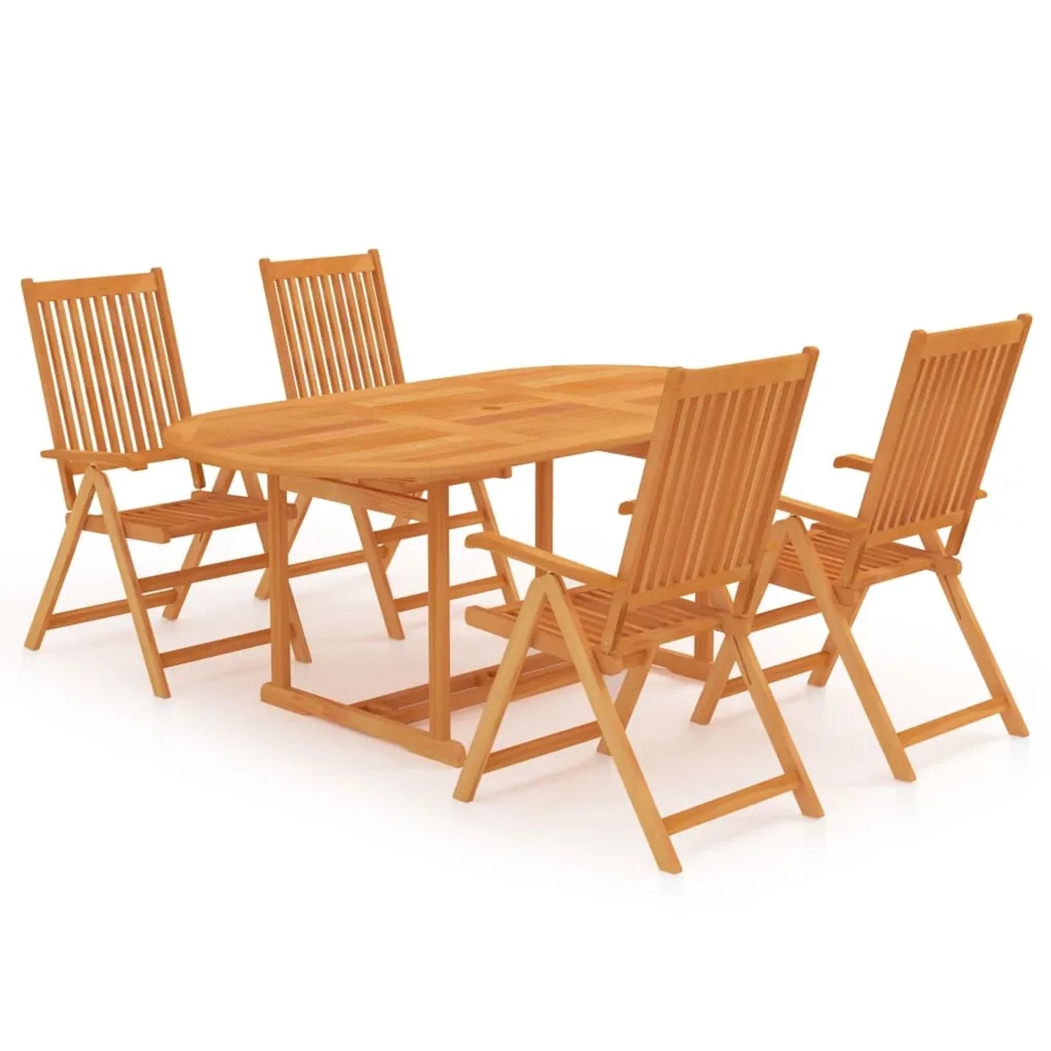 vidaXL 5-tlg Garten-Essgruppe Massivholz Teak Modell 1