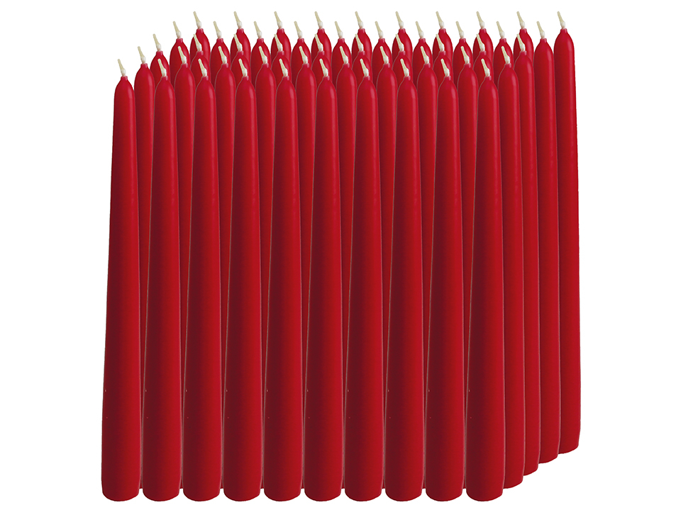 WIEDEMANN Tafelkerzen, rot, 250/25mm, 50 Stück