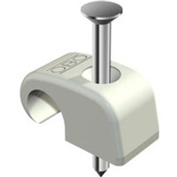 Haftclip mit Nagel, reinweiß, 2 x 18mm, für Kabel-ø7-12mm Bild 2