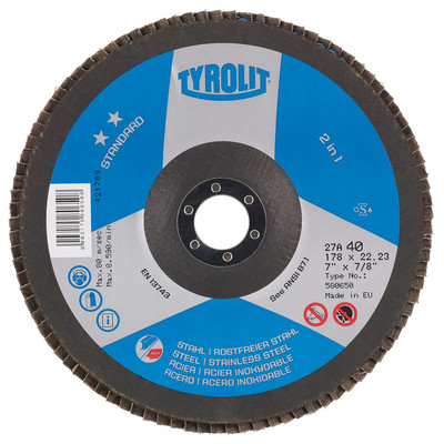Fächerscheibe ø125 x 22,2mm 27A gekröpft ZA40Q STANDARD Stahl/Edelstahl