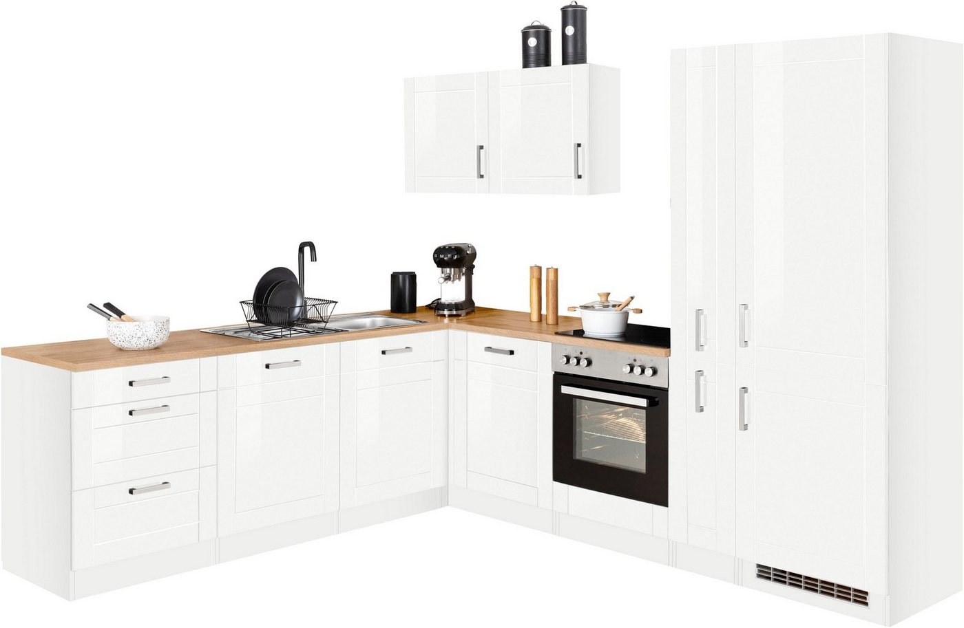 KOCHSTATION Winkelküche KS-Tinnum, ohne E-Geräte, Stellbreite 240/270 cm