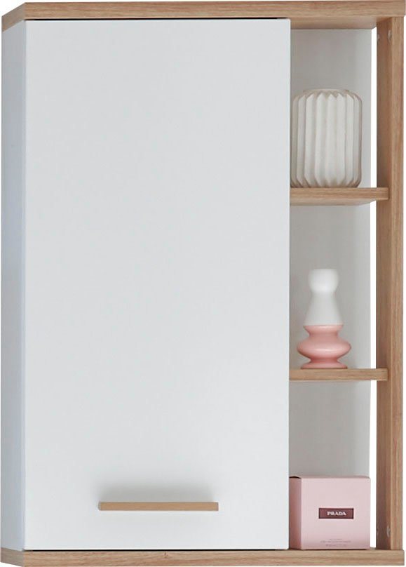 Saphir Hängeschrank Quickset Badschrank 50,5 cm breit mit 1 Tür und 2 Glas-Einlegeböden Badezimmer-Hängeschrank inkl. Türdämpfer, Holzgriffe Bild 5