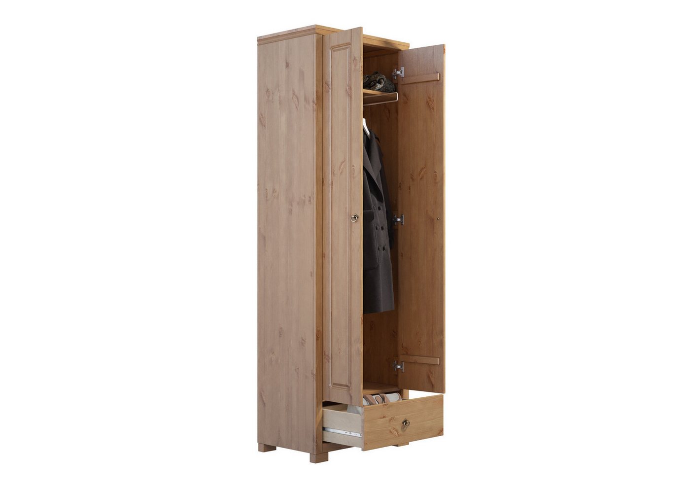 OTTO home Garderobenschrank Gotland, Drehtürenschrank, Garderobe aus massiver Kiefer, FSC®-zertifiziert, Höhe 193 cm Bild 2