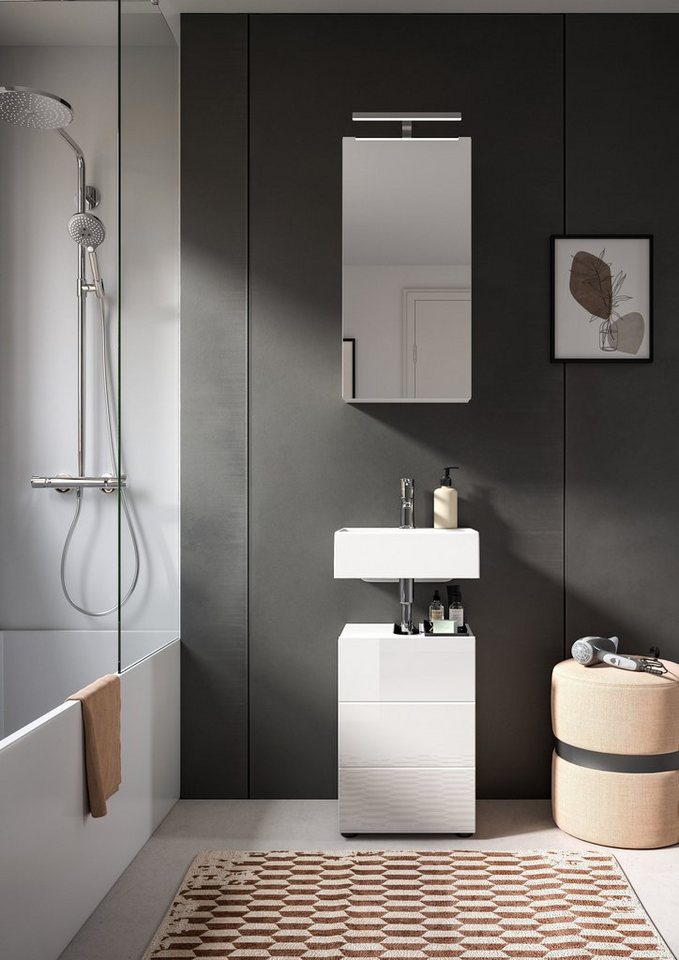 welltime Spiegelschrank BIEL, Breite 38 cm, 1 Tür, 2 Einlegeböden, 3 Fächer (1-St) Badmöbel, Badschrank, Schrank, Wandschrank, Bad, Badezimmer Bild 5