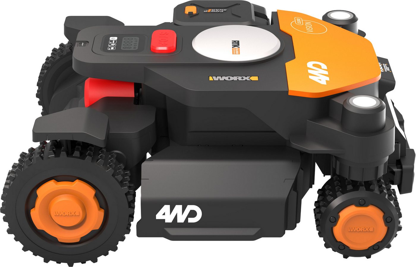 Worx Rasenmähroboter Landroid Vision Cloud WR341E 4WD ohne Begrenzungskabel, Auto-Mapping, bis 1000 m² Rasenfläche, (KI-Hinderniserkennung, VSLAM+ RTK Cloud Navigation, 84 % Steigung), App-Steuerung Bild 4