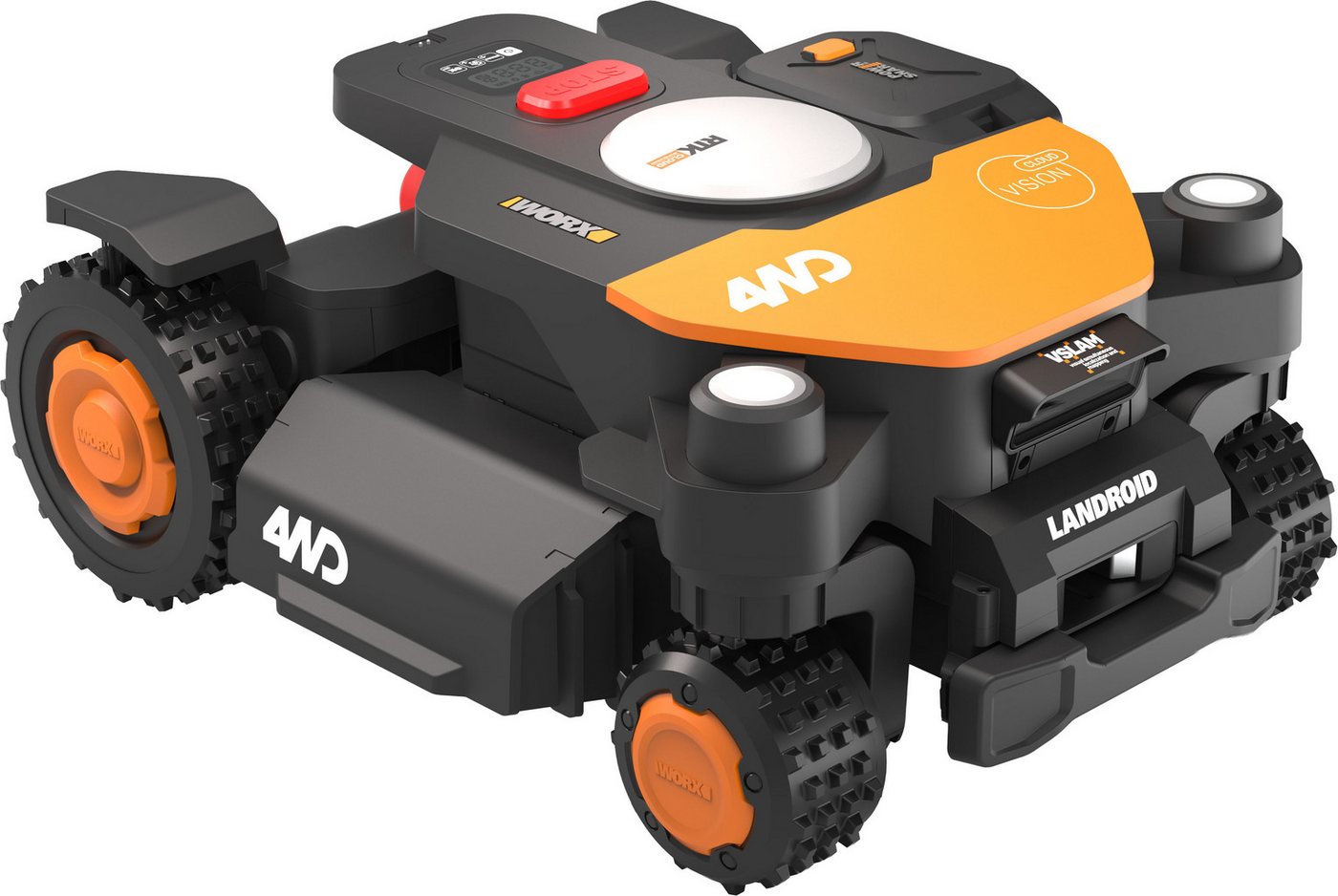 Worx Rasenmähroboter Landroid Vision Cloud WR341E 4WD ohne Begrenzungskabel, Auto-Mapping, bis 1000 m² Rasenfläche, (KI-Hinderniserkennung, VSLAM+ RTK Cloud Navigation, 84 % Steigung), App-Steuerung Bild 5