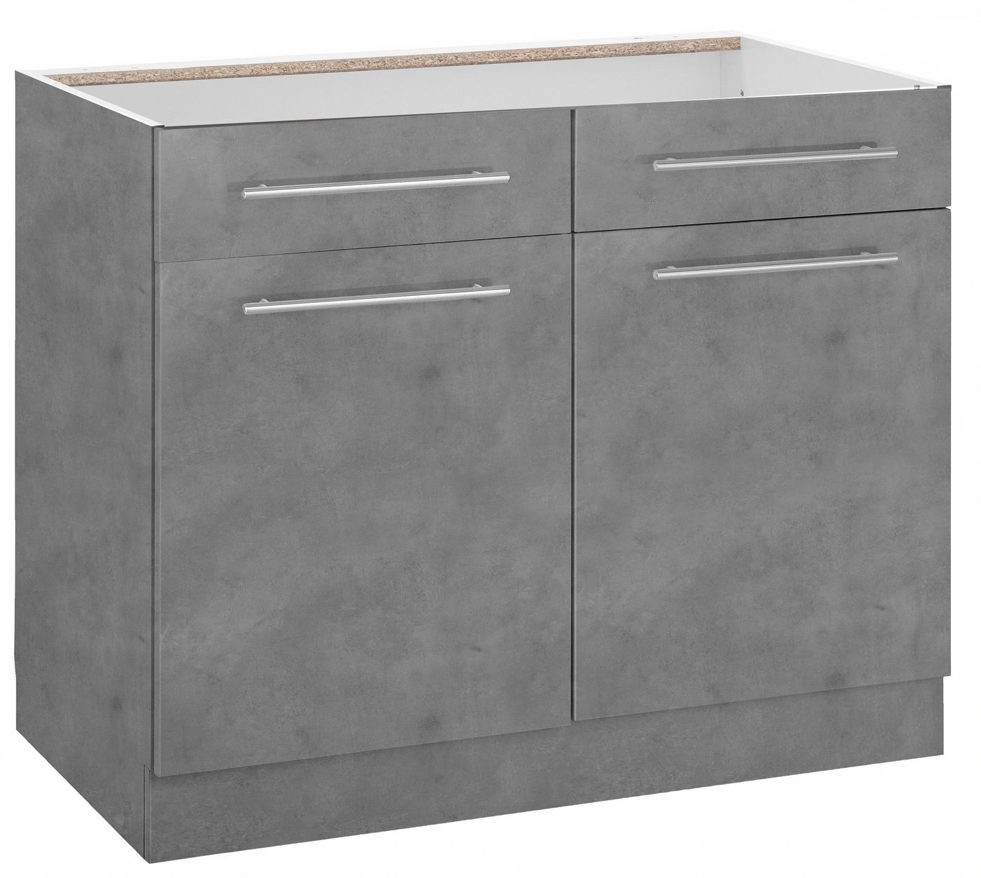 wiho Küchen Unterschrank Flexi2, Breite 100 cm, Soft-Close bei der Tür mit Schubkästen, inkl. verstellbaren Einlegeböden Bild 3