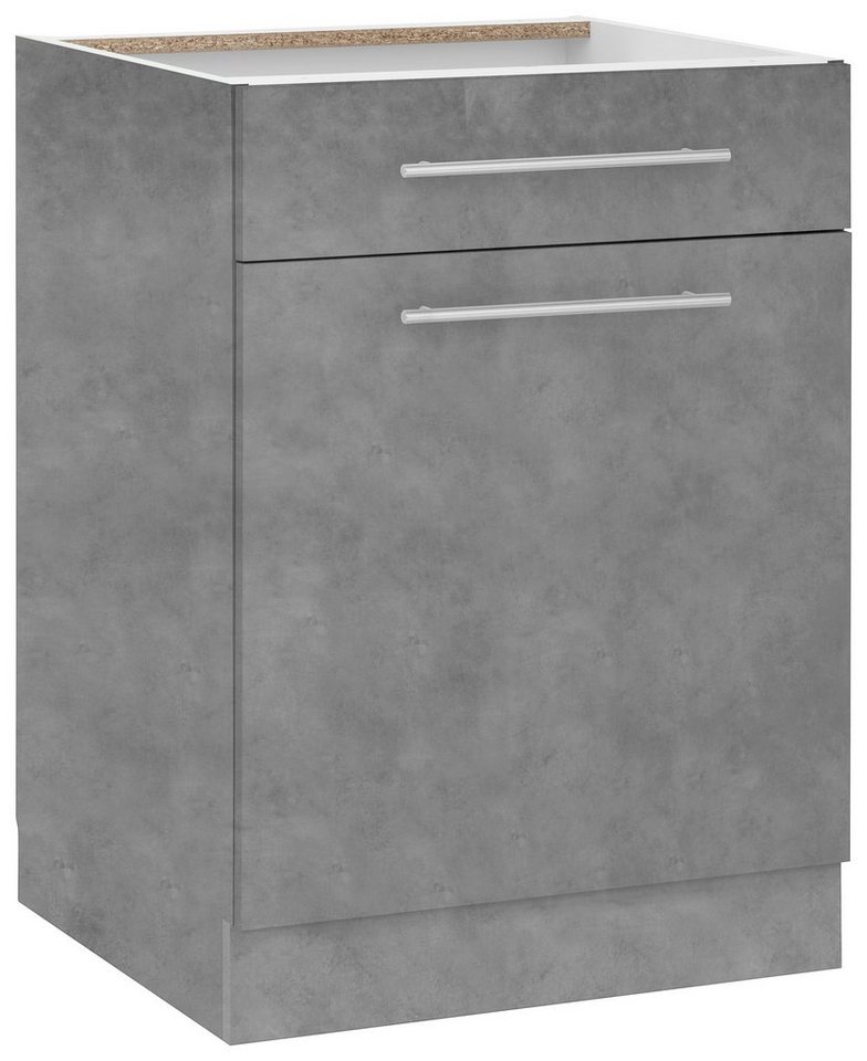 wiho Küchen Unterschrank Flexi2, Breite 60 cm, Soft-Close bei der Tür mit Schubkasten, inkl. verstellbaren Einlegeboden Bild 3